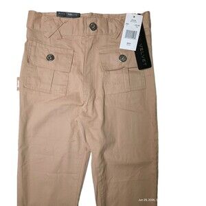 Pink Velvet Girls Tan CARGO PANTS Size 6 with ADJUSTABLE WAIST. NEW. (P0027)